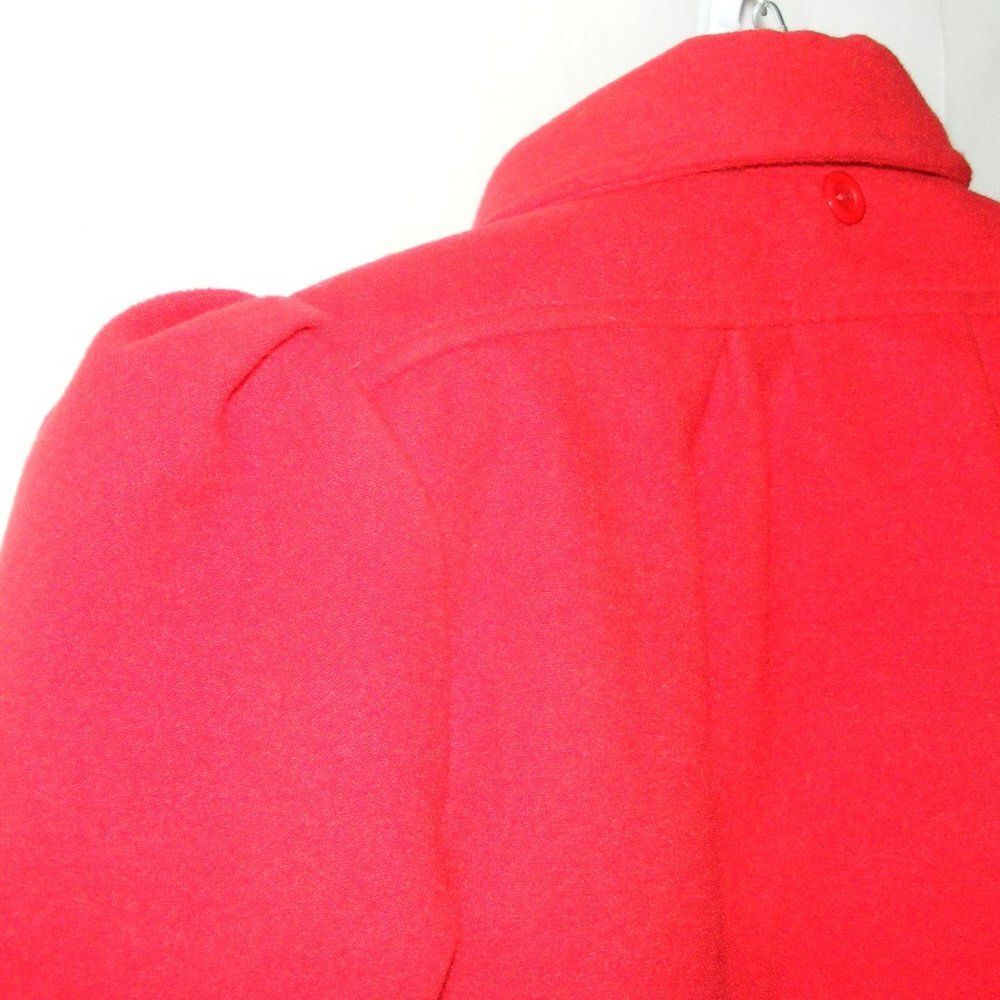 Vintage Red Coat, Girls 6, Soft & wooly, Button front, Pockets, Satin Lining - Picture 9 of 10